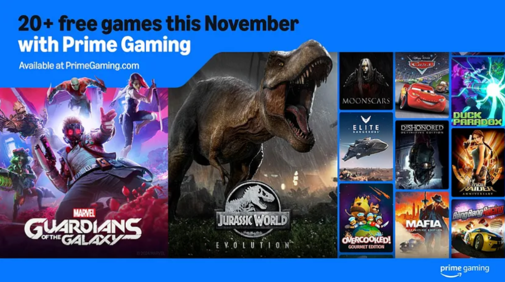 Prime Gaming Revealed Free Games for November 2024